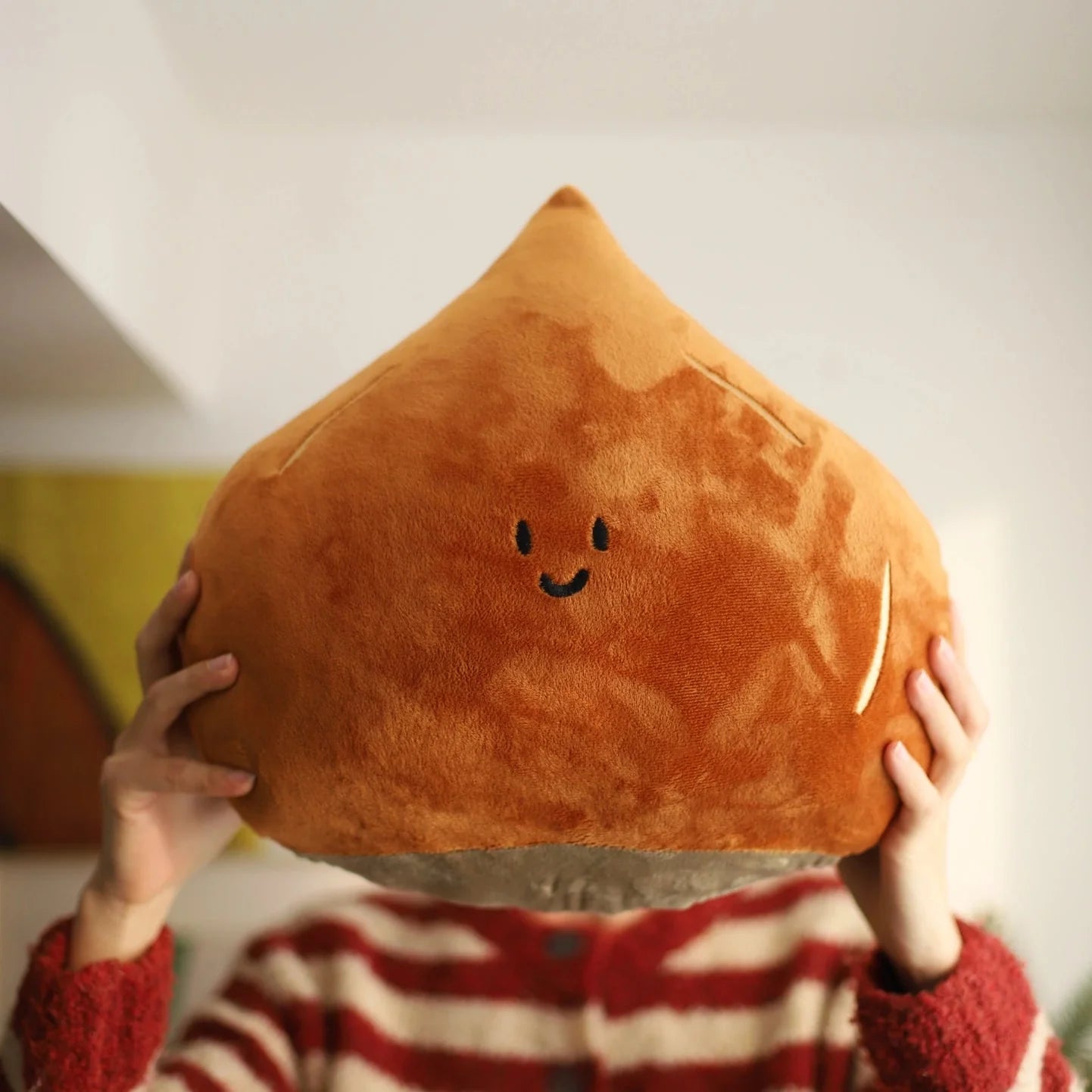 LuLuFun Studio Chestnut Plush Pillow – Soft Kawaii Food Decor Toy