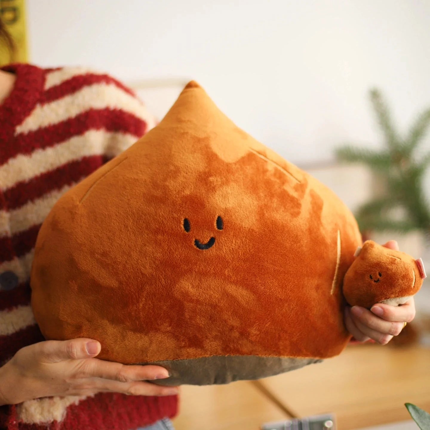 LuLuFun Studio Chestnut Plush Pillow – Soft Kawaii Food Decor Toy