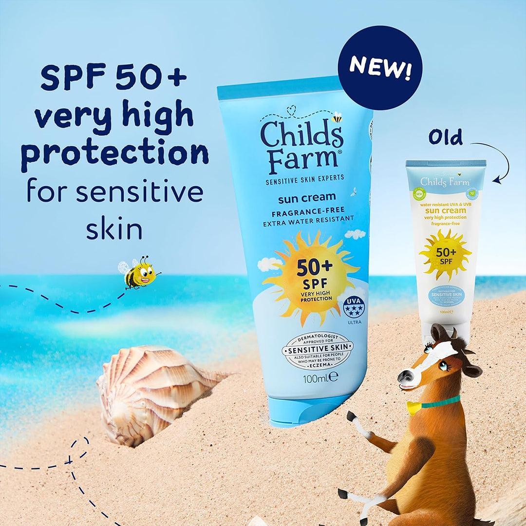 Childs Farm SPF50+ Sun Cream for Sensitive Skin - 100ml Sunscreen