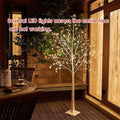 EAMBRITE 6FT Pre-Lit White Birch Tree | 288 Warm White LED Lights