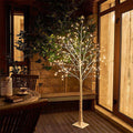 EAMBRITE 6FT Pre-Lit White Birch Tree | 288 Warm White LED Lights