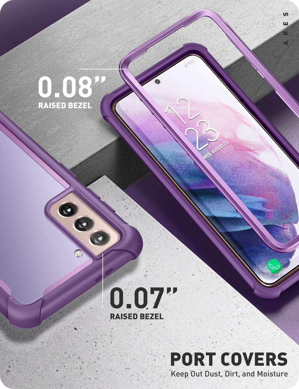 i-Blason Ares Galaxy S21 Case – Rugged Clear Shockproof Bumper, Purple