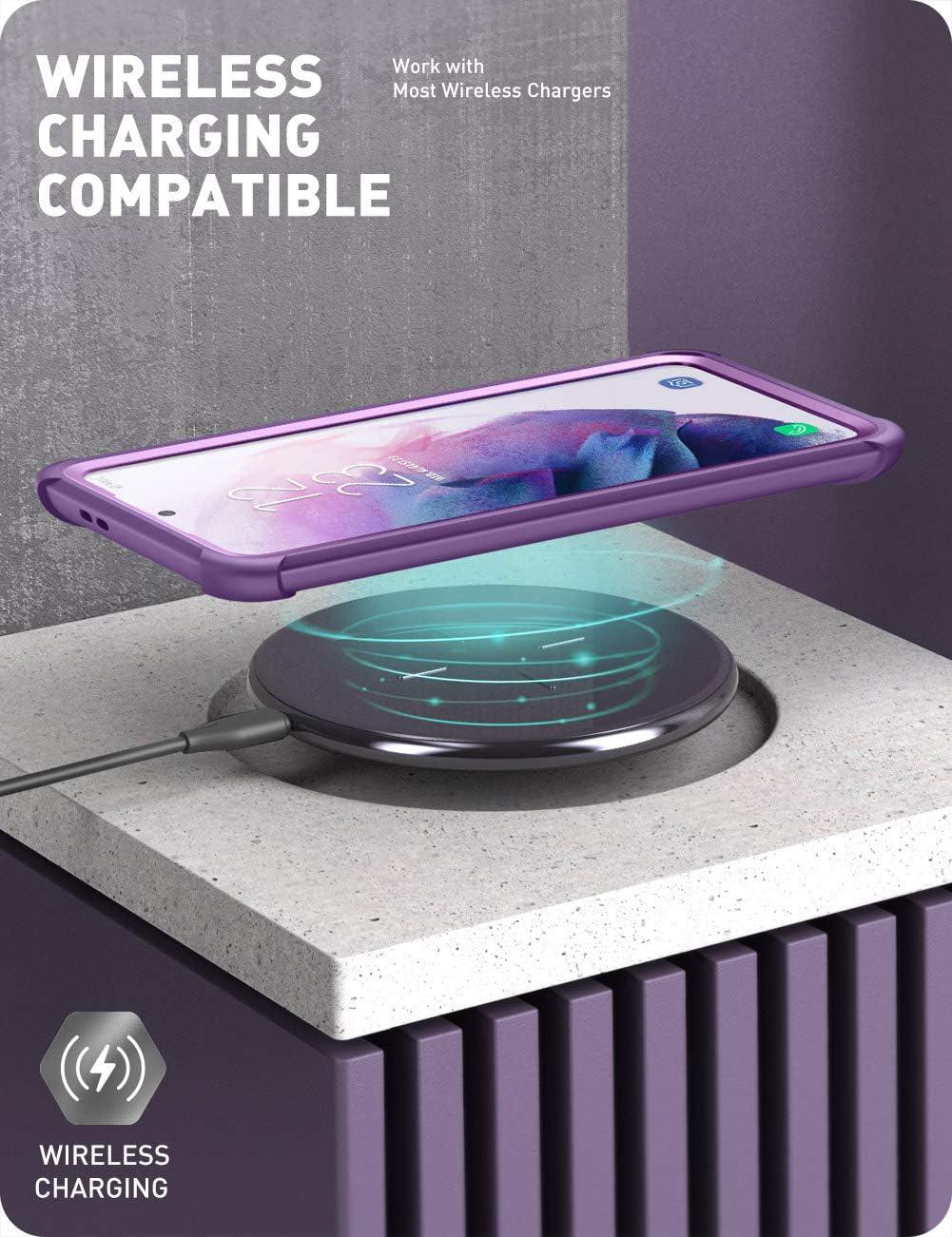 i-Blason Ares Galaxy S21 Case – Rugged Clear Shockproof Bumper, Purple