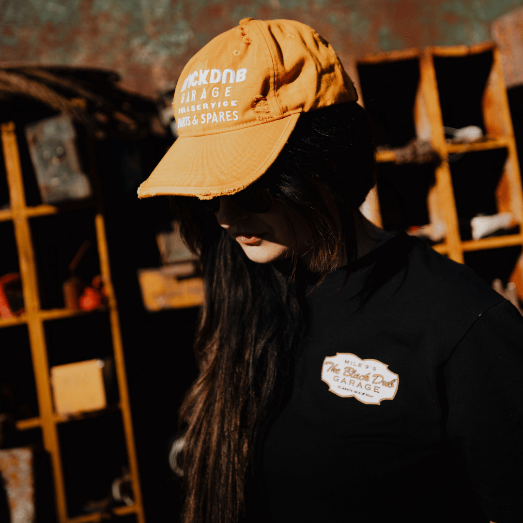 Uggly and Co Mustard Yellow Parts & Spares Distressed Vintage Cap
