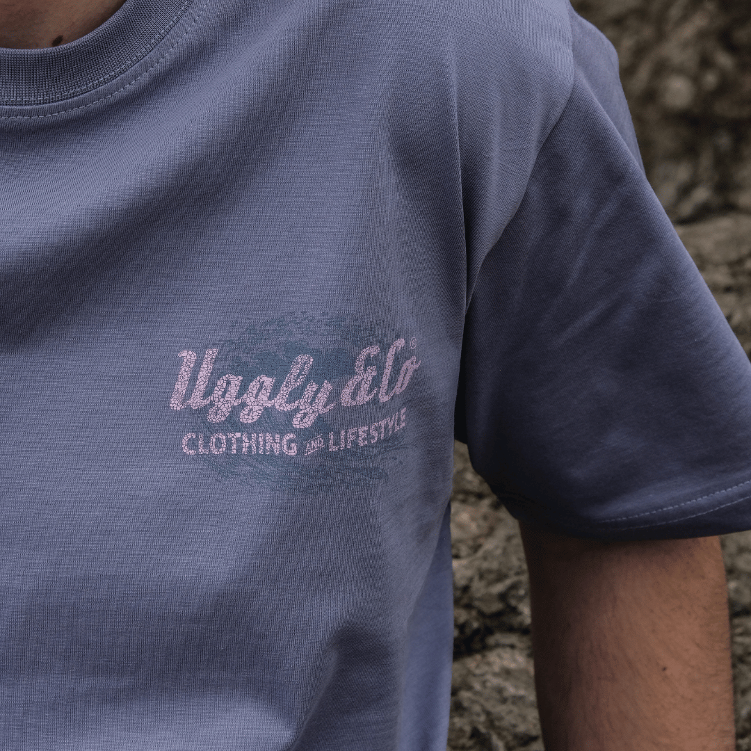 Uggly and Co Purple Surf Diamond Tee – Heavyweight 100% Cotton Graphic T-Shirt