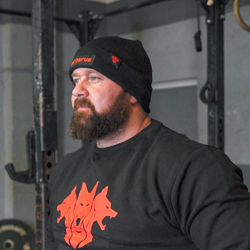 CERBERUS Strength CORE Beanie - Black Acrylic Knit Stretch-Fit Hat