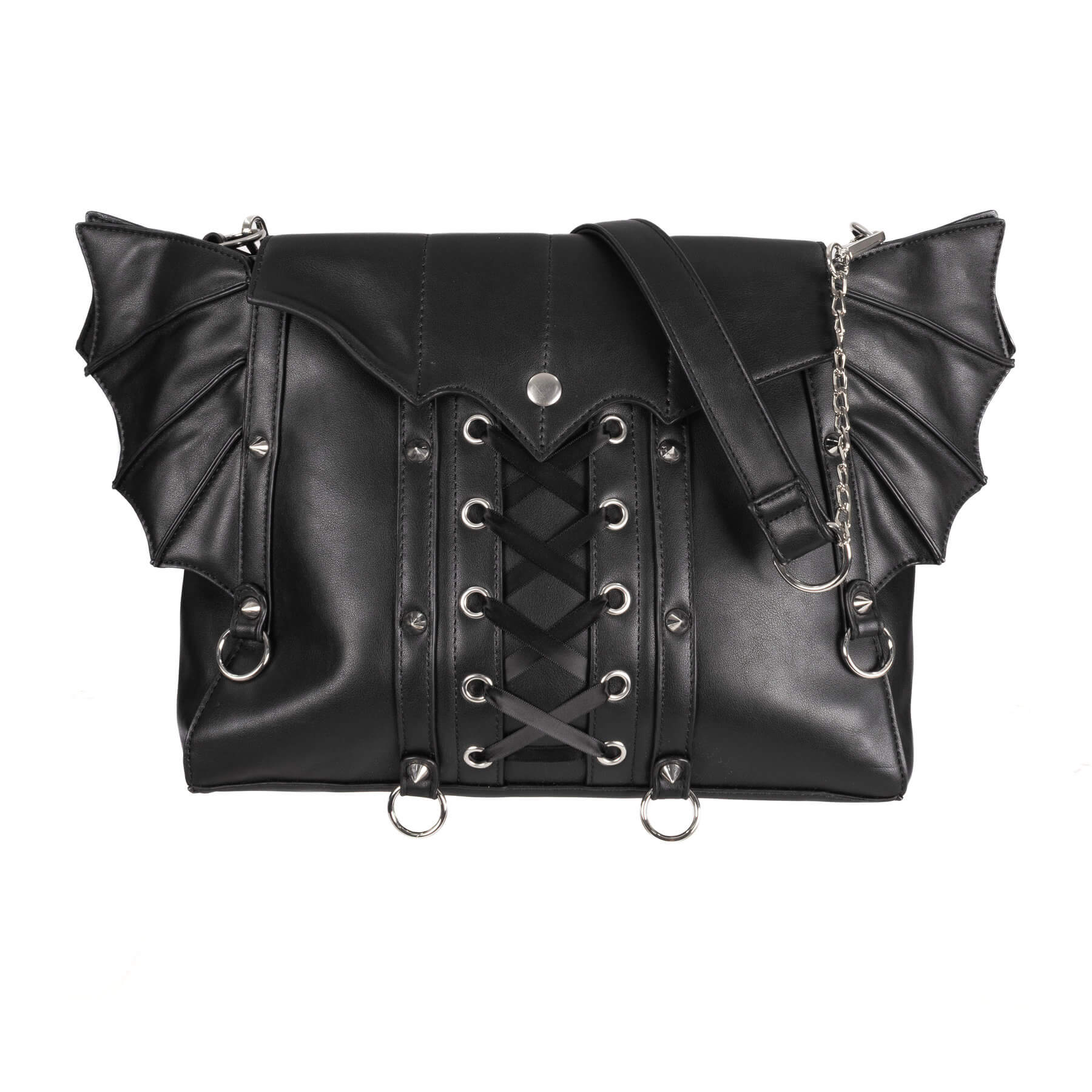 Poizen Industries Covenwing Gothic Bat Wing Bag - Black Polyurethane
