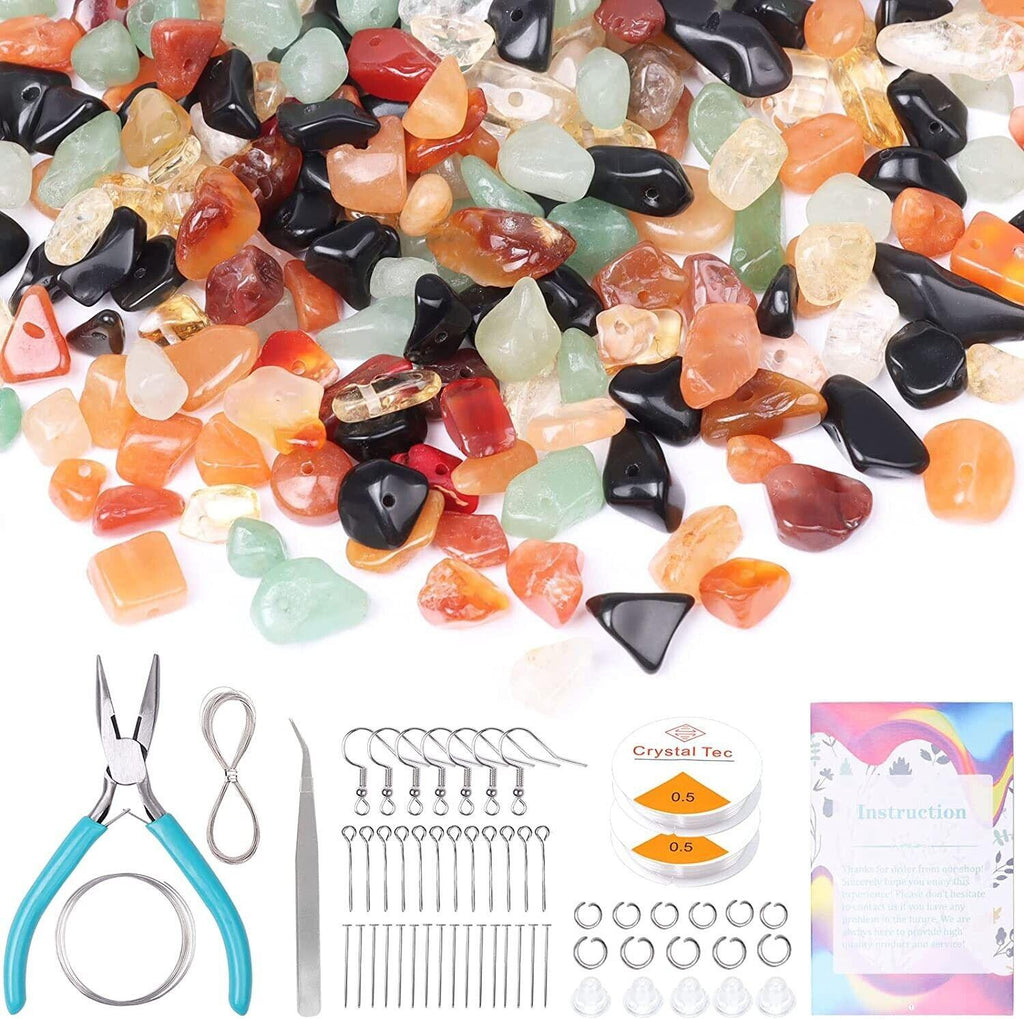 Massive Discounts Gemstone Crystal Chips Jewelry Making Kit with Tools