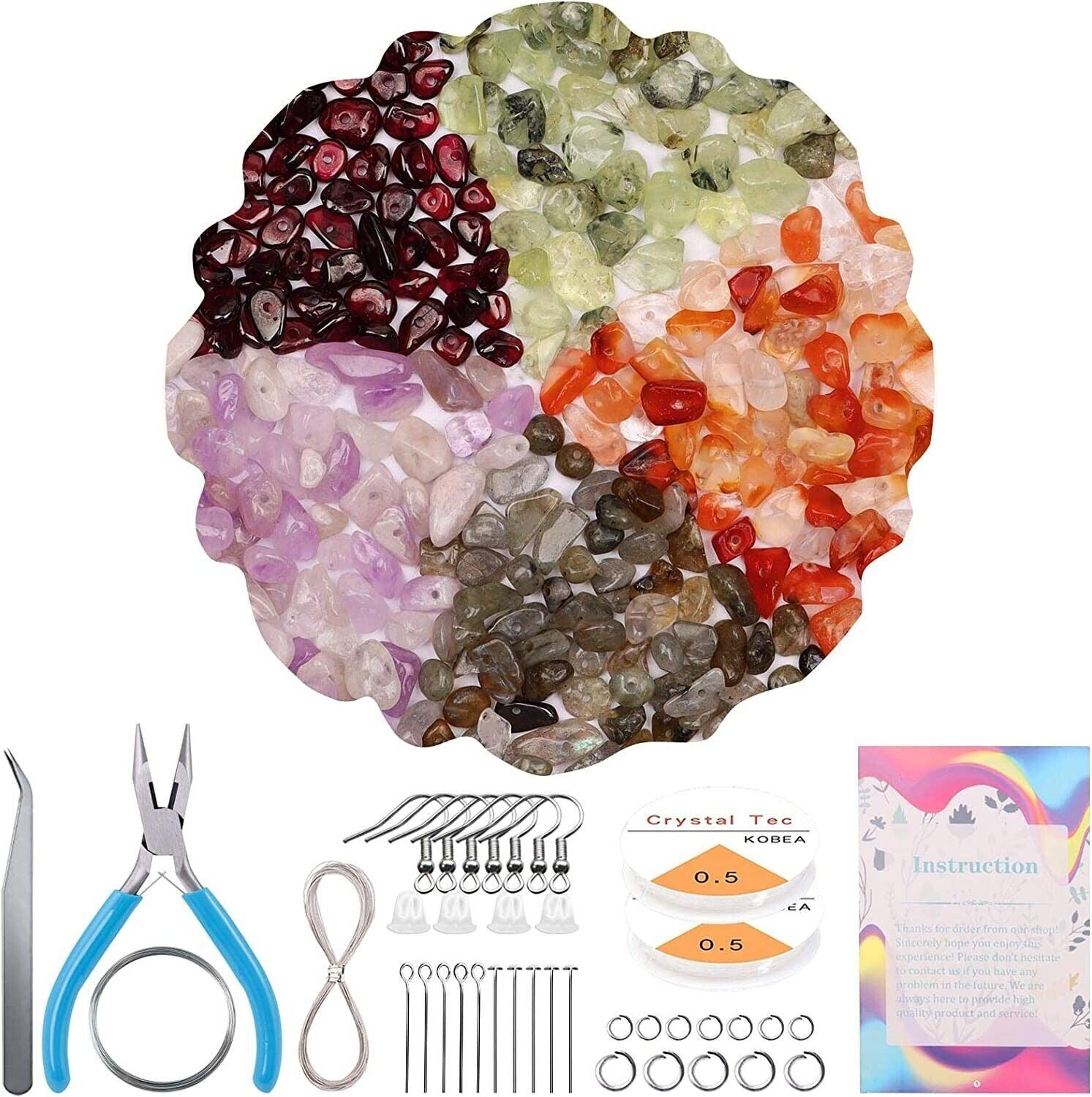 Massive Discounts Gemstone Crystal Chips Jewelry Making Kit with Tools