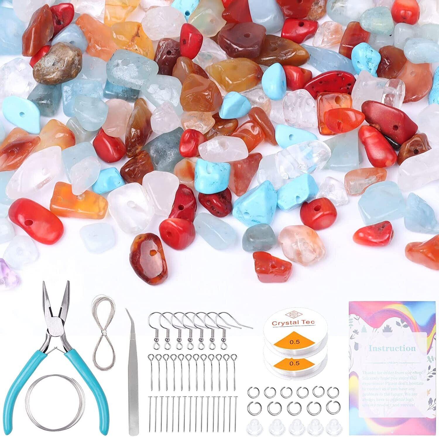 Massive Discounts Gemstone Crystal Chips Jewelry Making Kit with Tools