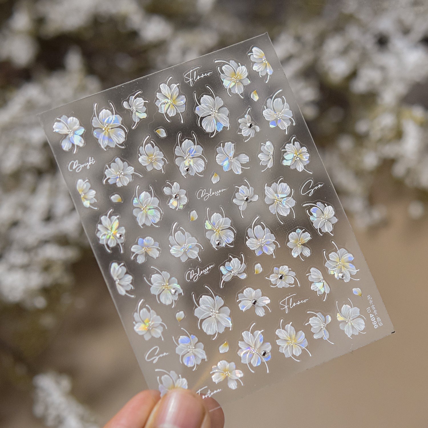 LuLuFun Studio Crystal Flower Diamond Nail Art Stickers - 1 Sheet