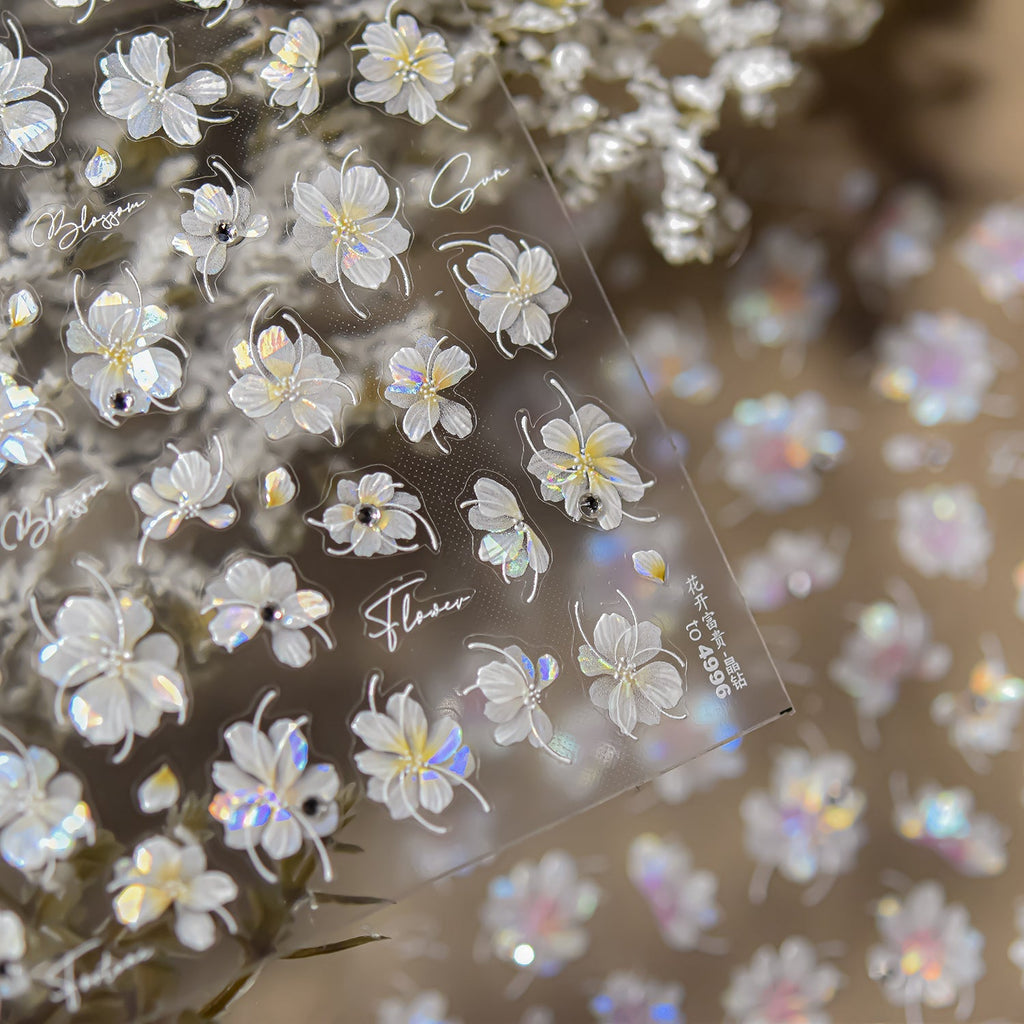 LuLuFun Studio Crystal Flower Diamond Nail Art Stickers - 1 Sheet