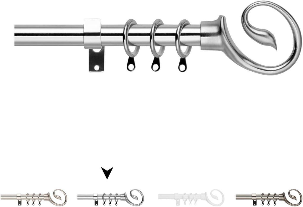 Massive Discounts Chrome Adjustable Curtain Pole | 130-240cm Extendable