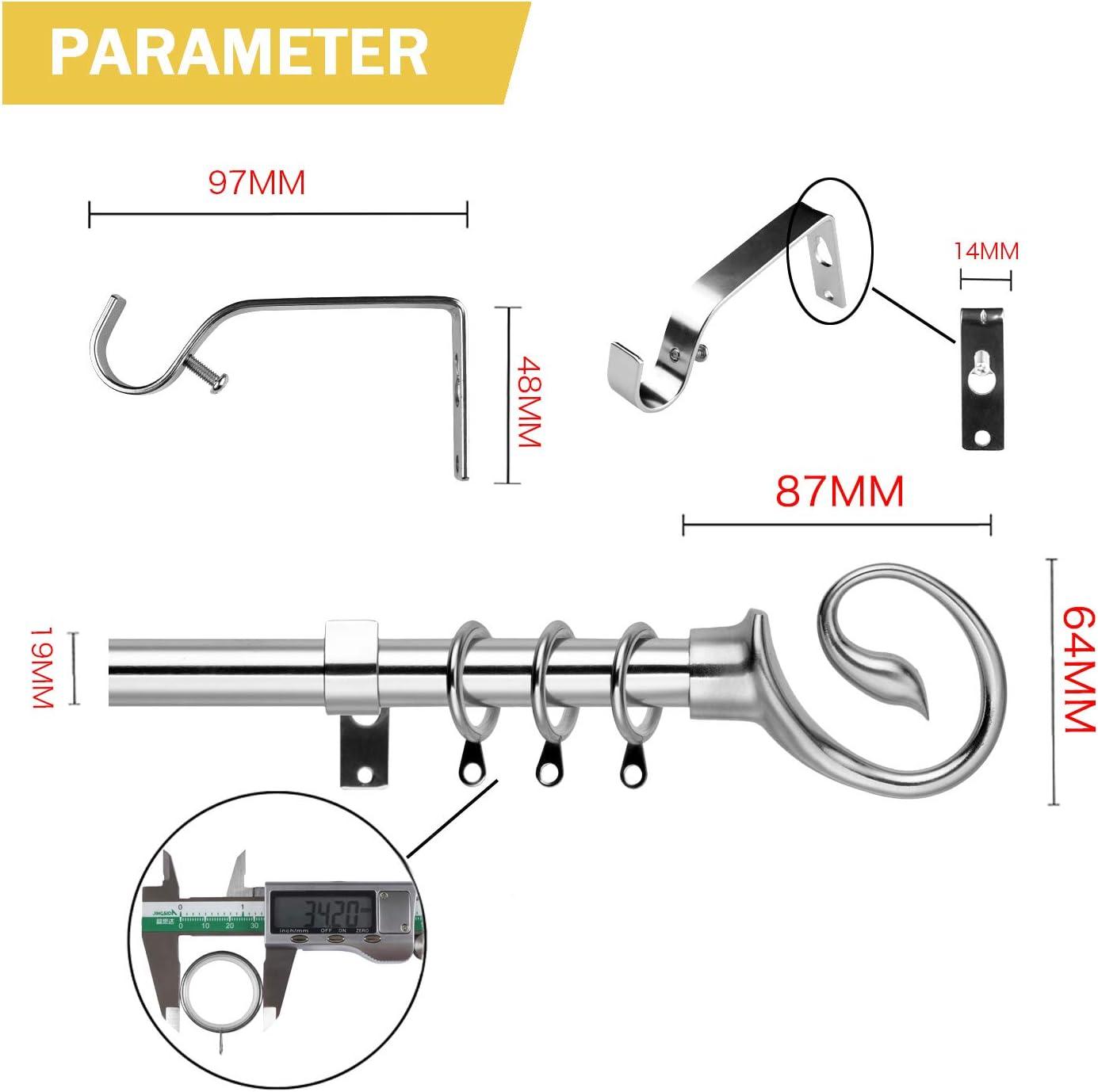 Massive Discounts Chrome Adjustable Curtain Pole | 130-240cm Extendable