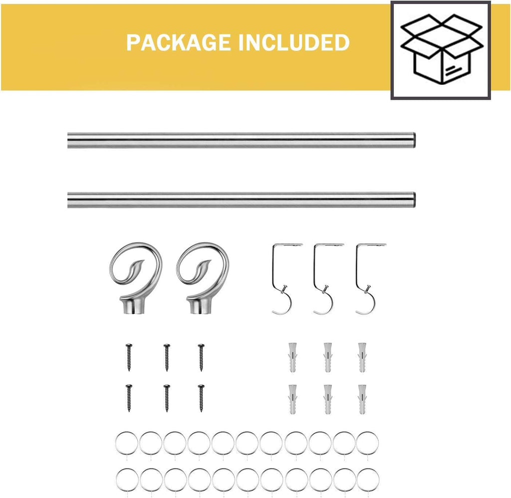 Massive Discounts Chrome Adjustable Curtain Pole | 130-240cm Extendable