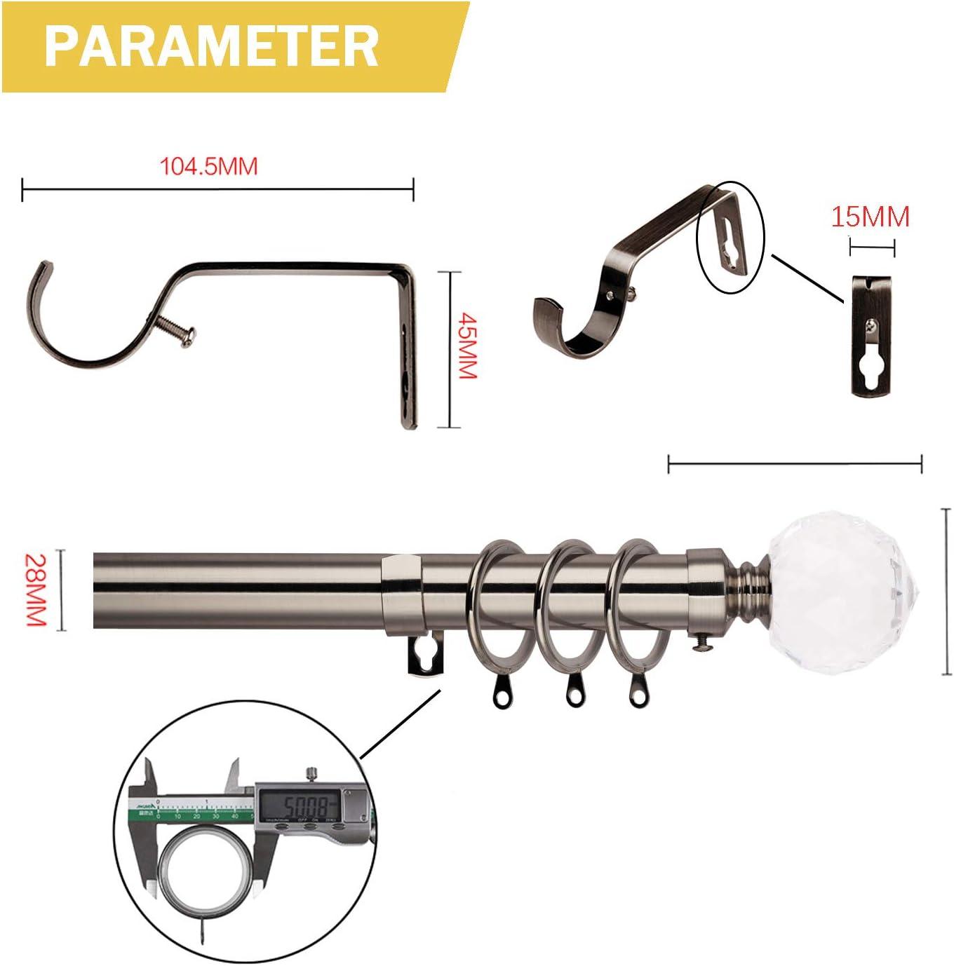Massive Discounts Extendable Black Nickel Curtain Pole | 130-240cm