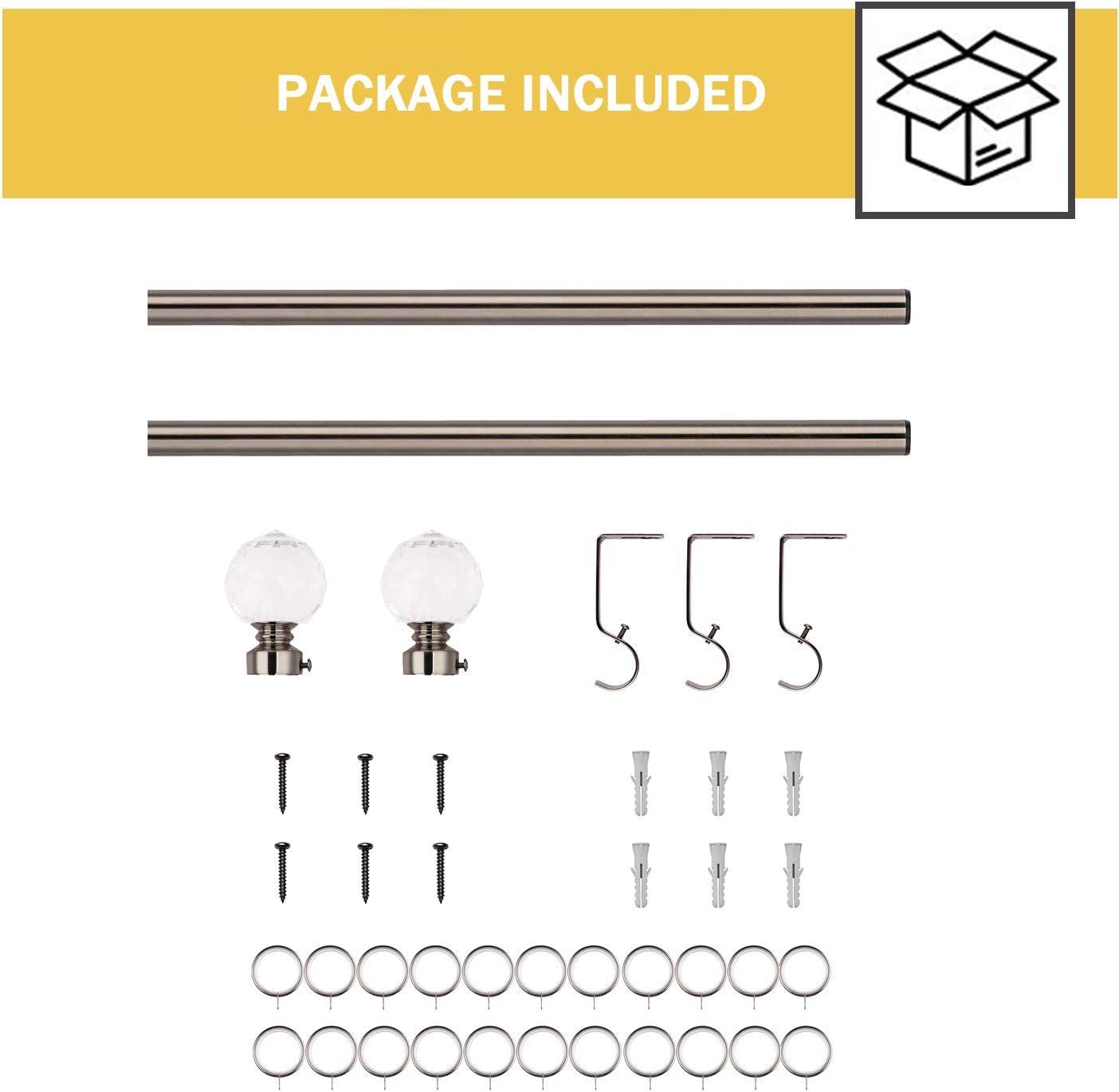 Massive Discounts Extendable Black Nickel Curtain Pole | 130-240cm