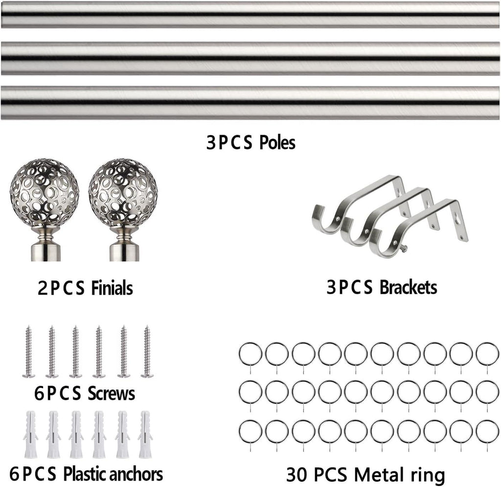 Massive Discounts Extendable Metal Curtain Pole | 120-300cm Satin Rod