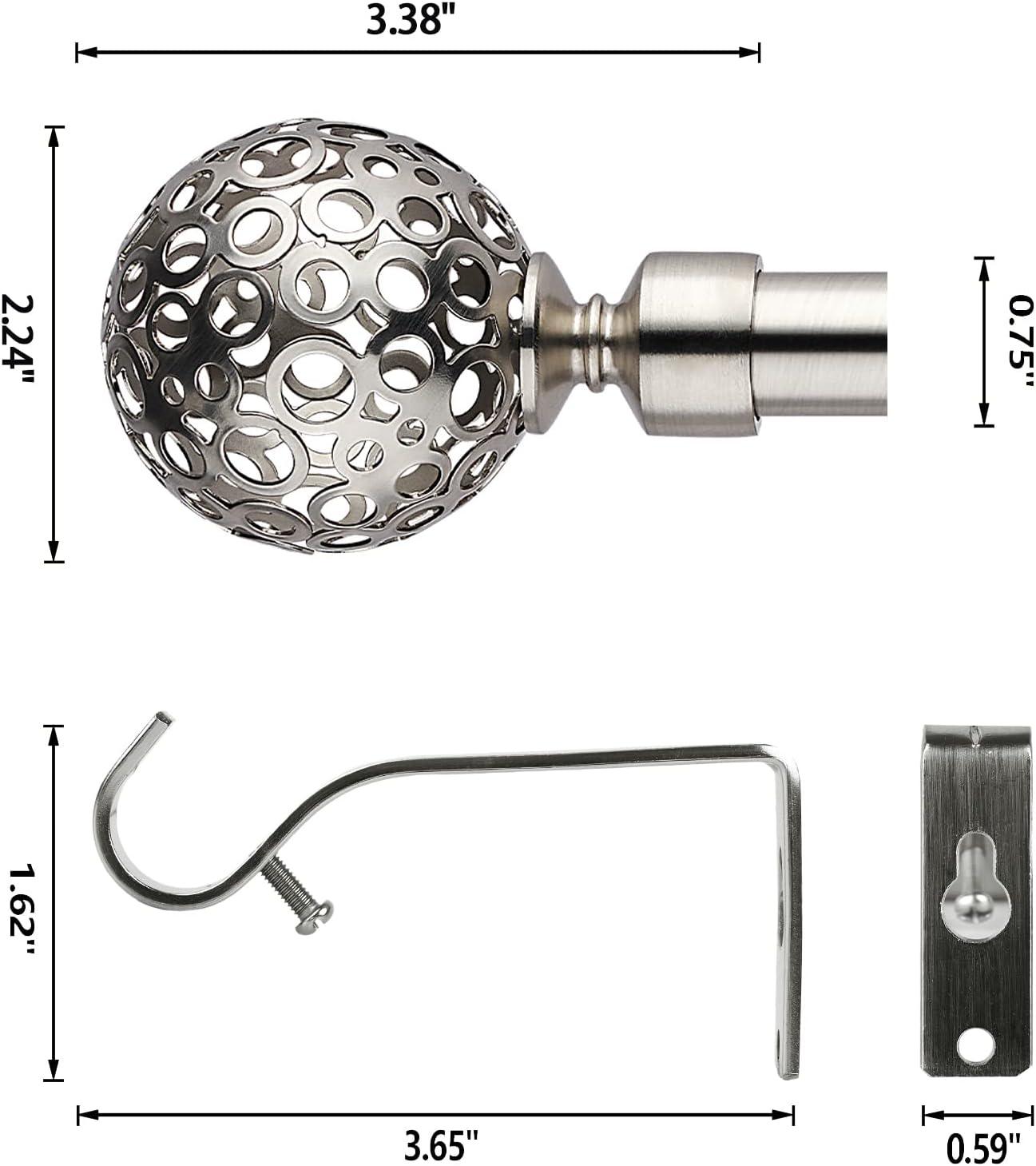Massive Discounts Extendable Metal Curtain Pole | 120-300cm Satin Rod