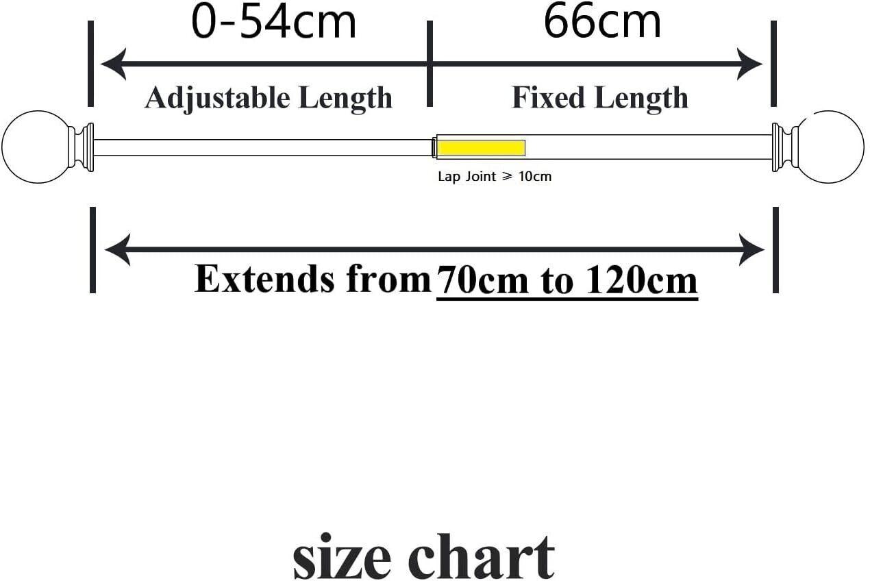 BOOM JOG Extendable Chrome Curtain Pole Set with Mosaic Ball Finials
