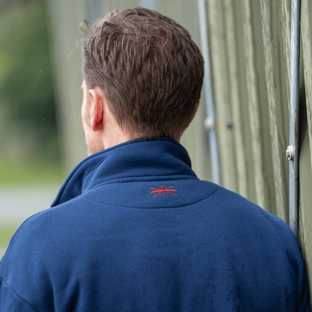 Uggly & Co Navy Union Jack Quarter-Zip - Heavyweight Fleece Jumper