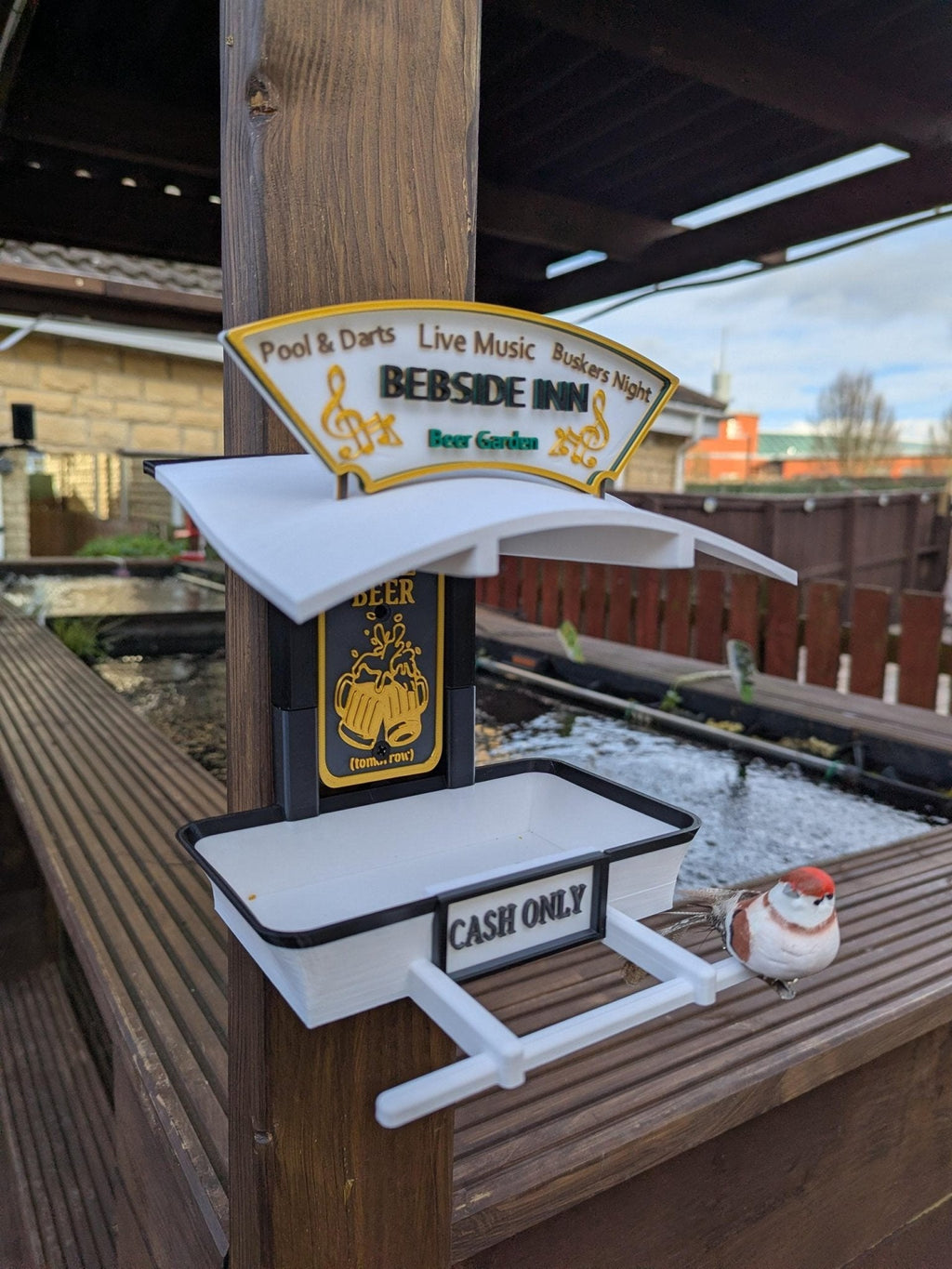 Chaddyverse Personalised 3D Printed Pub Bird Feeder – Fly INN Garden Gift