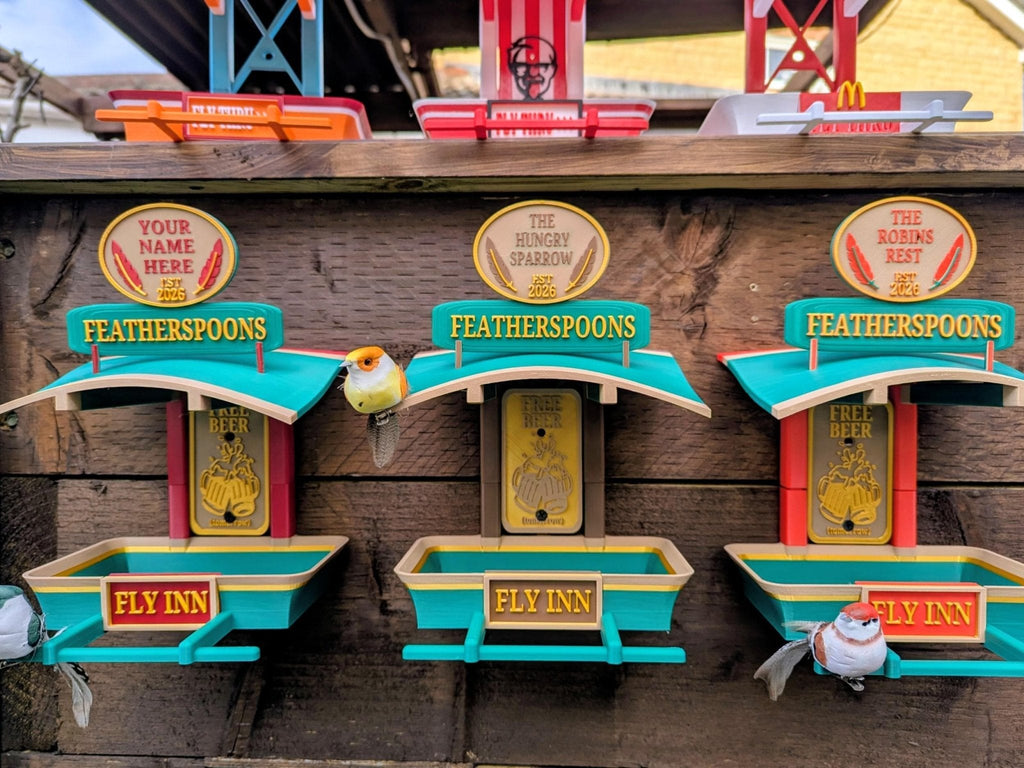 Chaddyverse Personalised 3D Printed Pub Bird Feeder – Fly INN Garden Gift