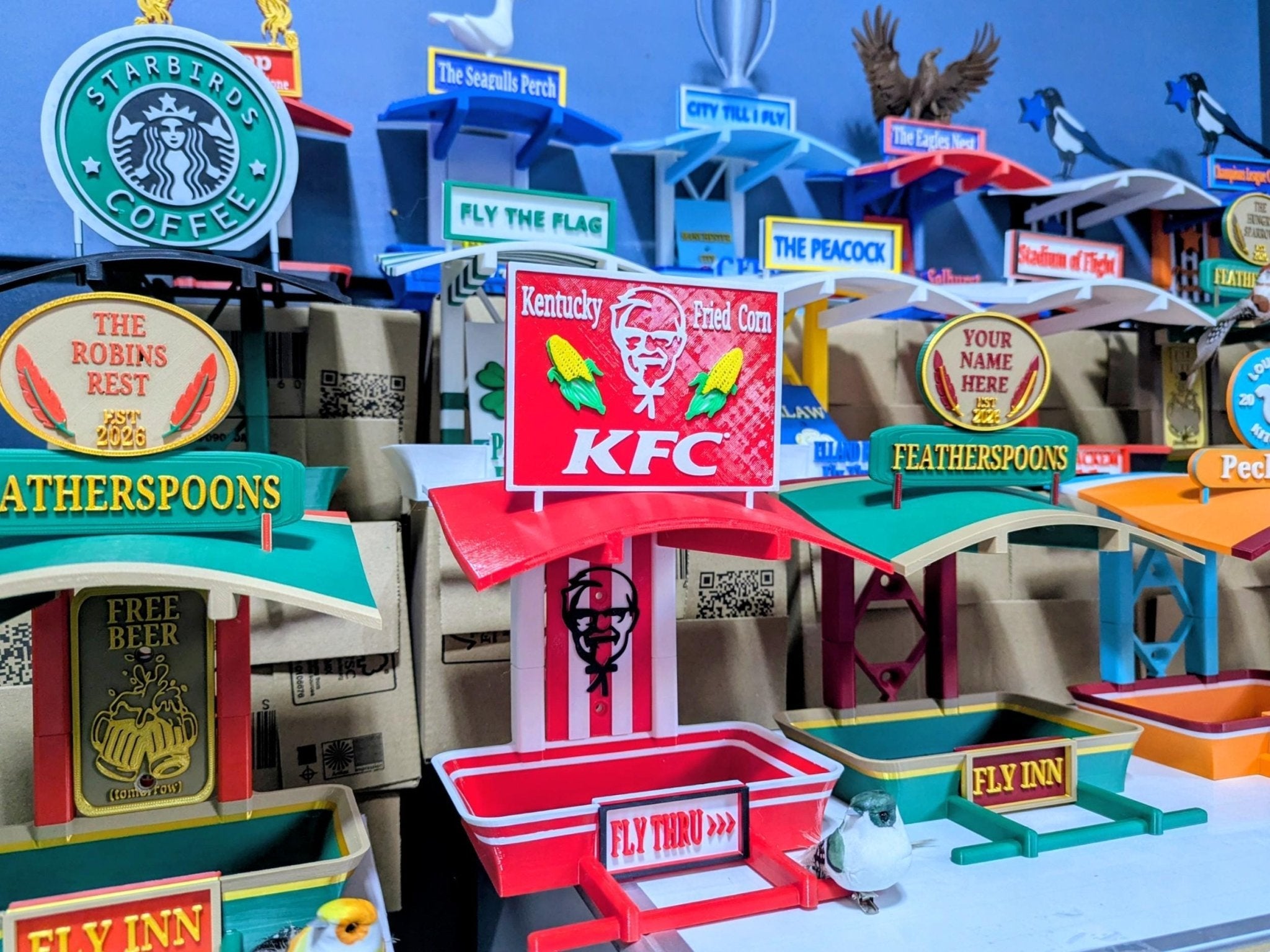 Chaddyverse Personalised 3D Printed Pub Bird Feeder – Fly INN Garden Gift