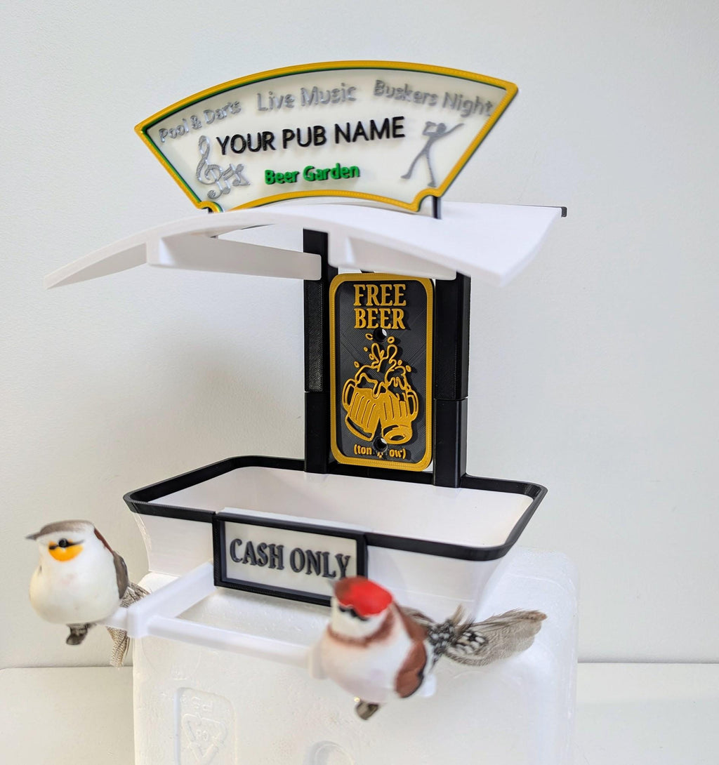 Chaddyverse Personalised 3D Printed Pub Bird Feeder – Fly INN Garden Gift