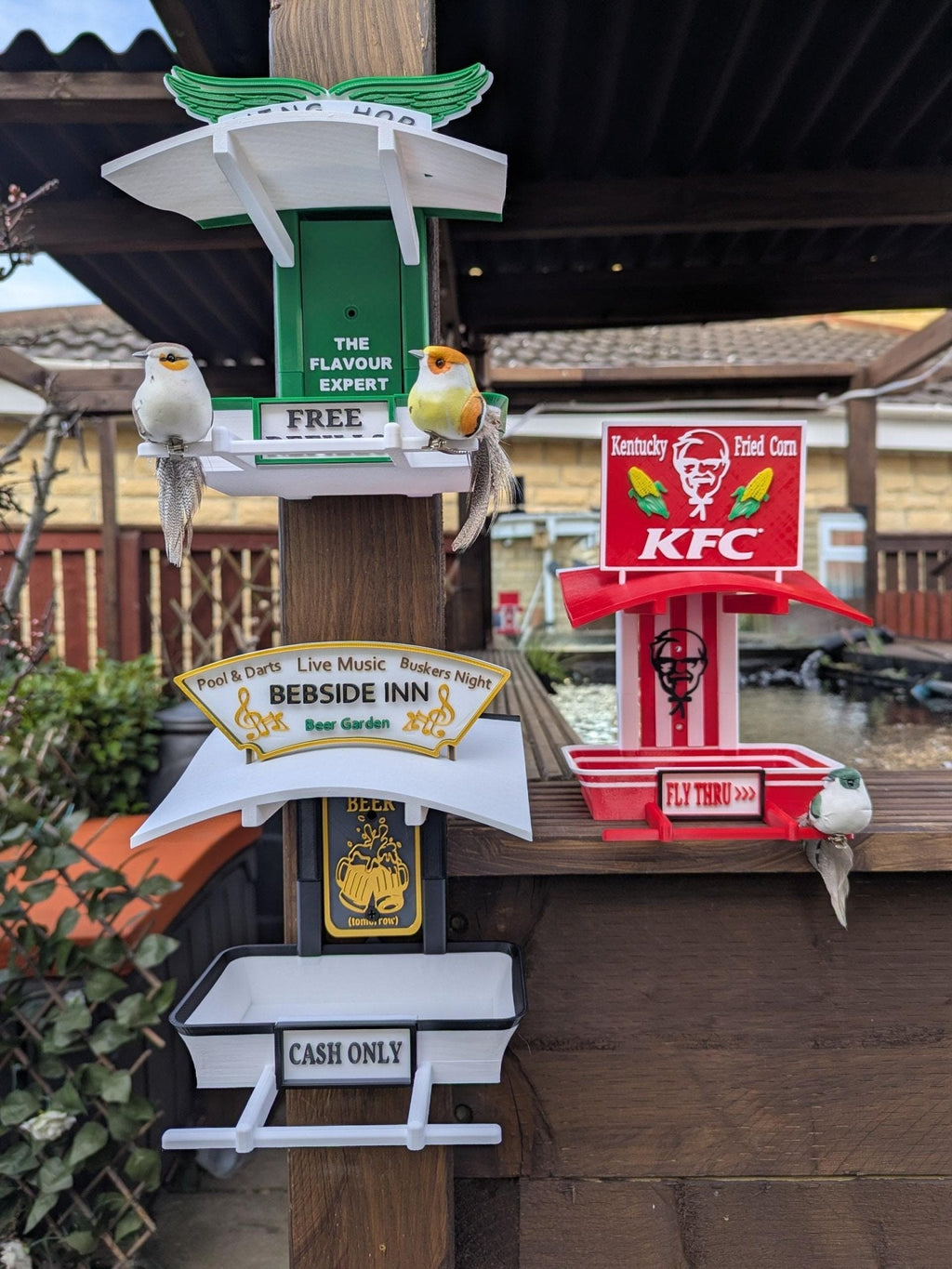 Chaddyverse Personalised 3D Printed Pub Bird Feeder – Fly INN Garden Gift