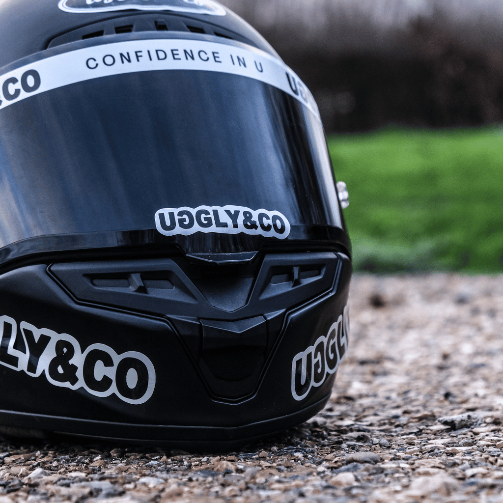 Uggly & Co Helmet Sticker Pack | Racing Visor Strips & Decals