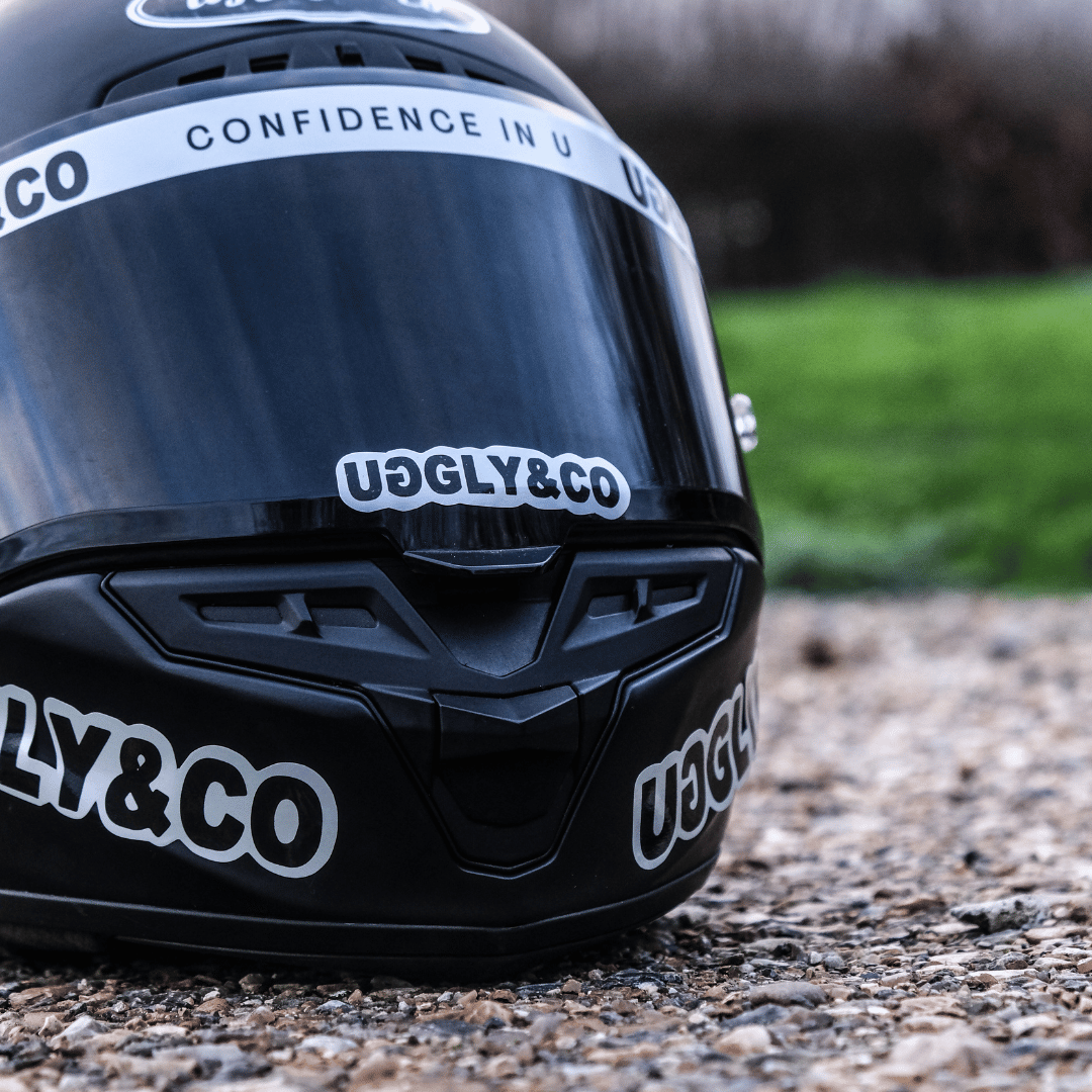 Uggly & Co Helmet Sticker Pack | Racing Visor Strips & Decals