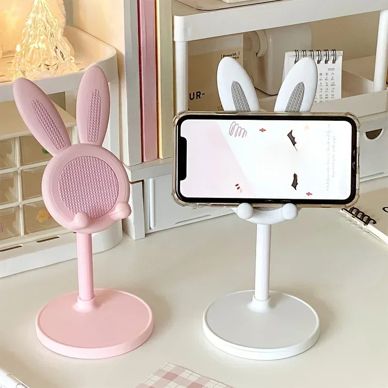 Cute Rabbit Mobile Phone Stand – Adjustable Desktop Holder for Smartphones & Tablets