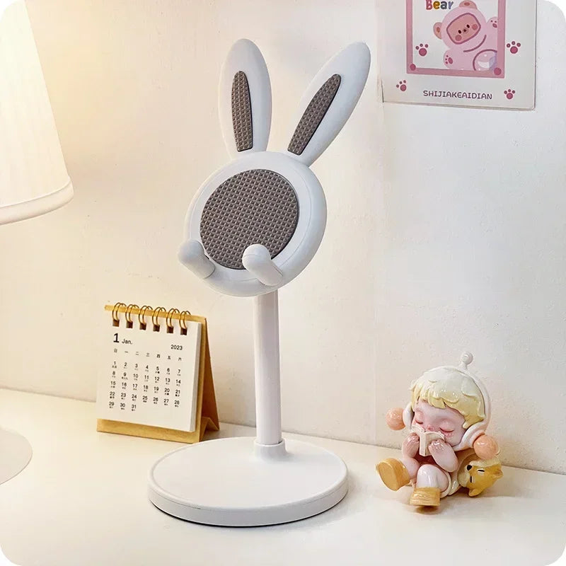 Cute Rabbit Mobile Phone Stand – Adjustable Desktop Holder for Smartphones & Tablets