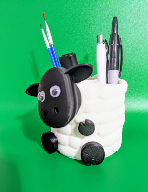Chaddyverse Sheep Pen Pot Holder | 3D Printed Desk Organiser