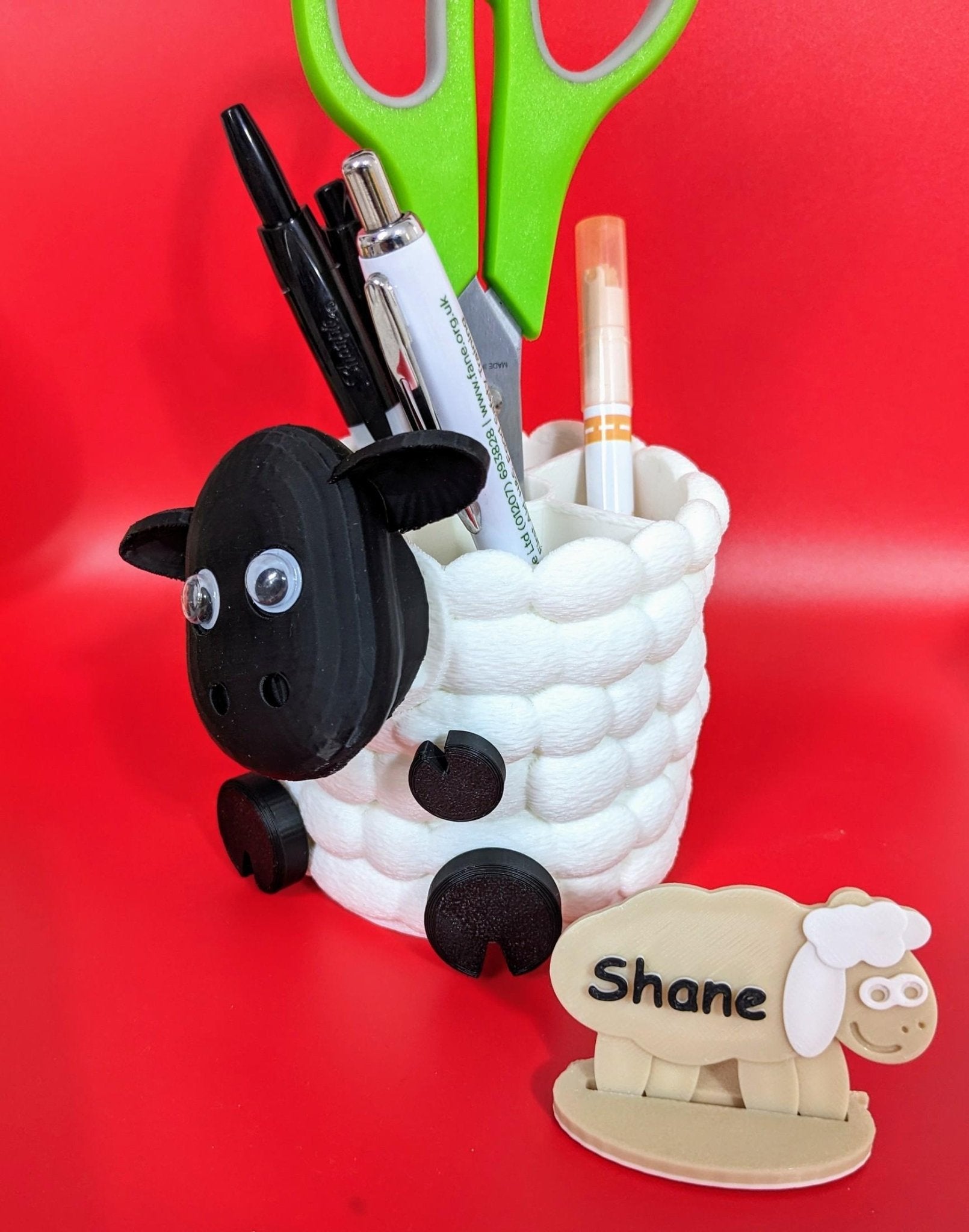 Chaddyverse Sheep Pen Pot Holder | 3D Printed Desk Organiser