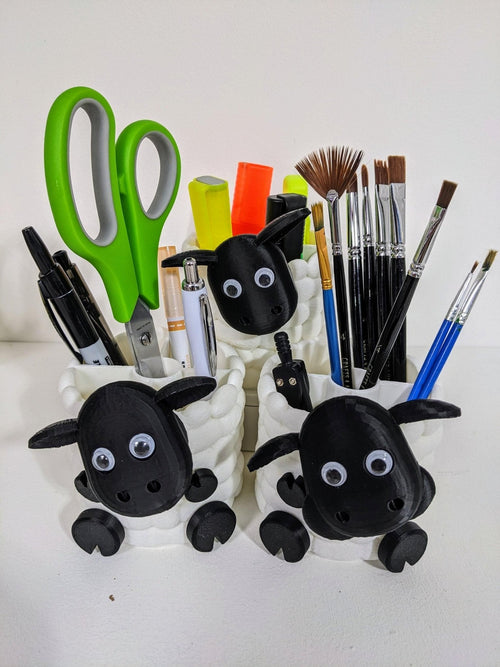 Chaddyverse Sheep Pen Pot Holder | 3D Printed Desk Organiser