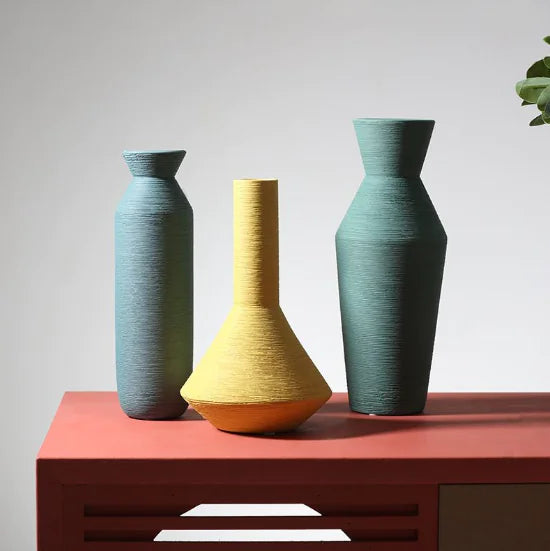 Modern Minimalist Ceramic Vase – Colorful Decorative Vases for Home