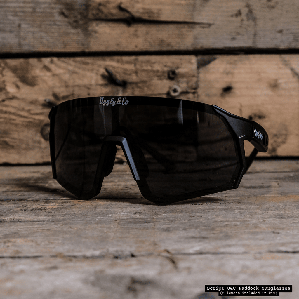 Uggly and Co Script Paddock Polarized Cycling Sunglasses - Matte Black