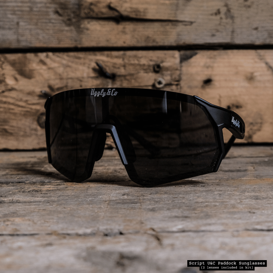 Uggly and Co Script Paddock Polarized Cycling Sunglasses - Matte Black