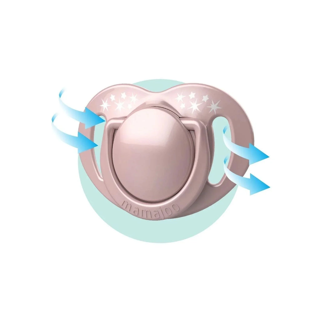 Mamajoo Orthodontic Soothers with Steriliser Box 6+ months Pack of 2 - Powder Pink & Blush