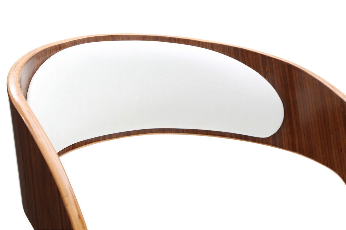 Orsina Parker White Leather Effect Dining Chair with Curved Back