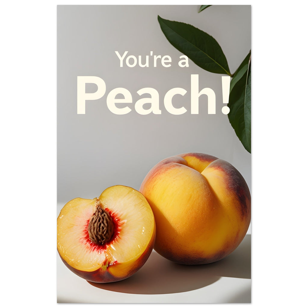 You're a Peach Art Print - Vibrant Matte Poster | Juicy Wall Art for Kitchen & Living Room Decor