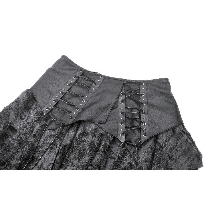 Dark in Love Elandra Goth Skirt – Layered Lace Handkerchief Hem