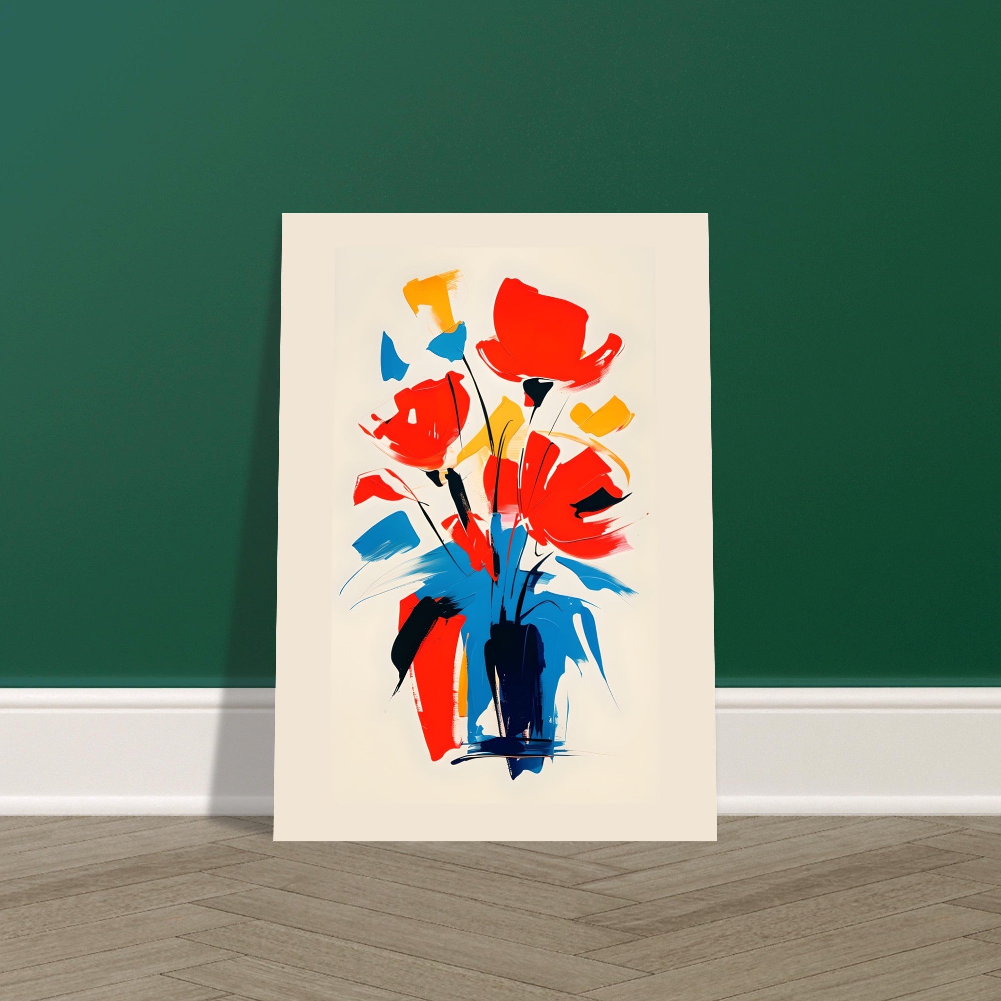 Vibrant Abstract Floral Poster - Colorful Flower Wall Art Print for Home Décor