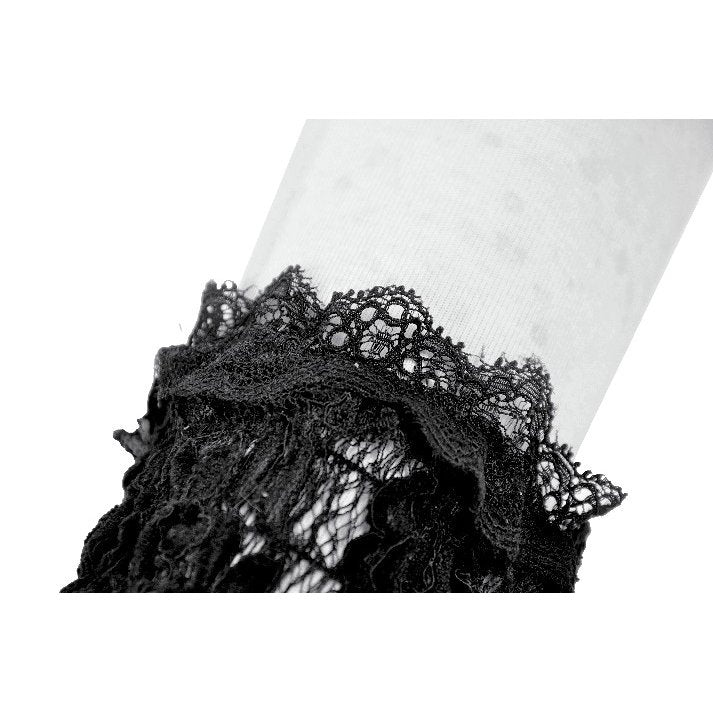 Dark in Love Erzebeth Gothic Arm Warmers – Black Lace-Up Gloves