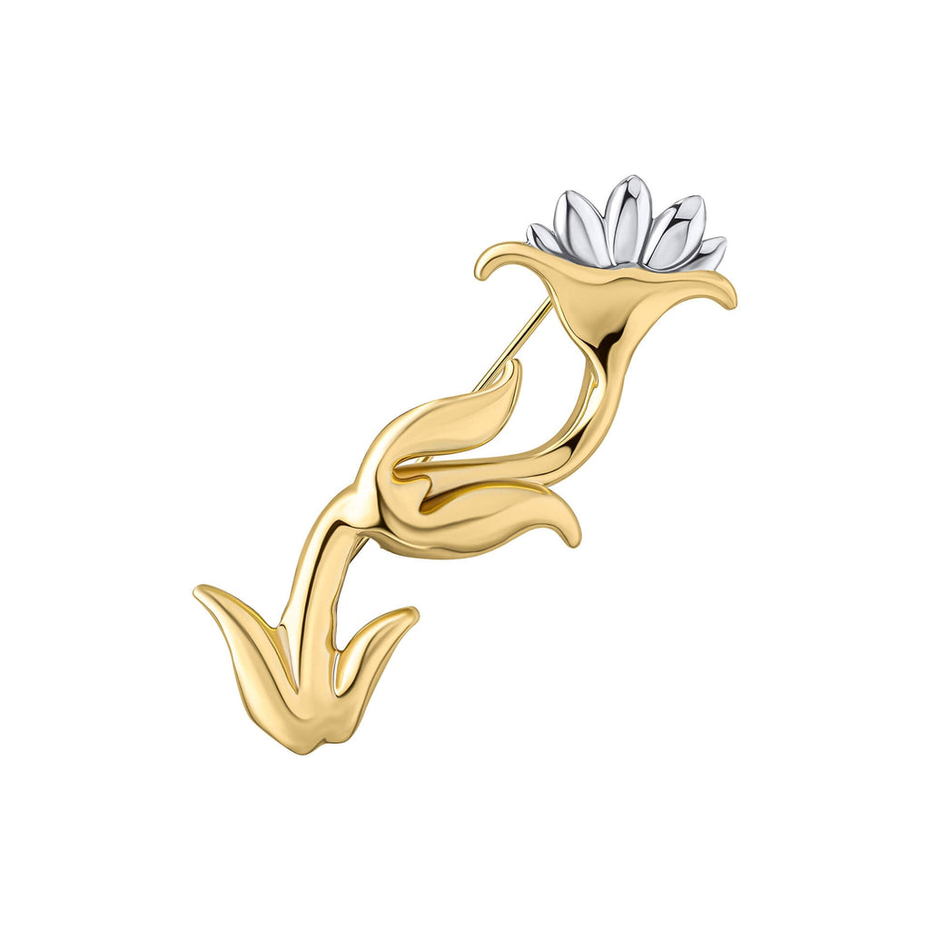 Gecko Jewellery Camelot Flower Brooch – Gold and Silver Plated
