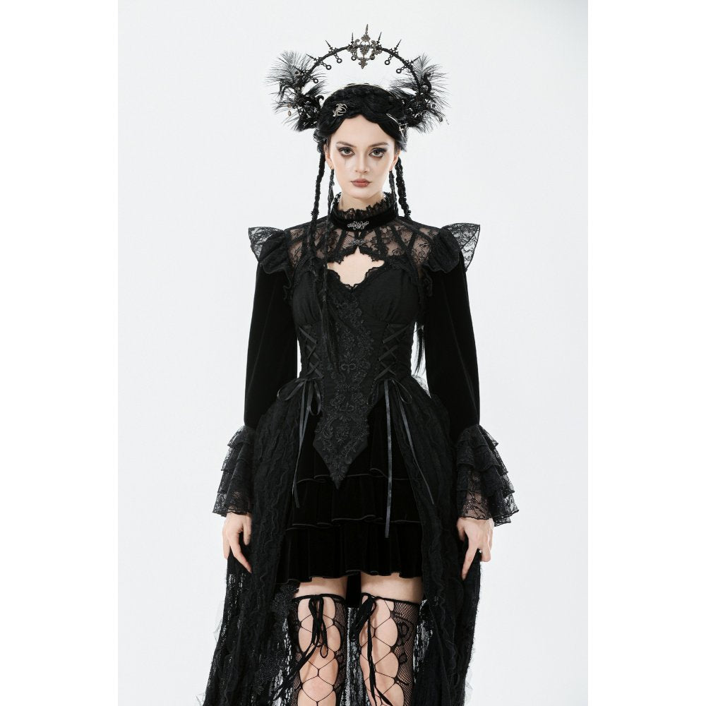 Dark in Love Erzebeth Gothic Bolero Shrug – Black Lace & Velvet