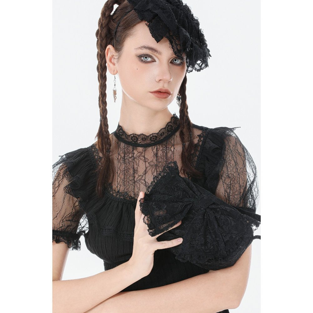 Dark In Love Victoria Mini Handbag – Black Lace & Satin Goth Bag