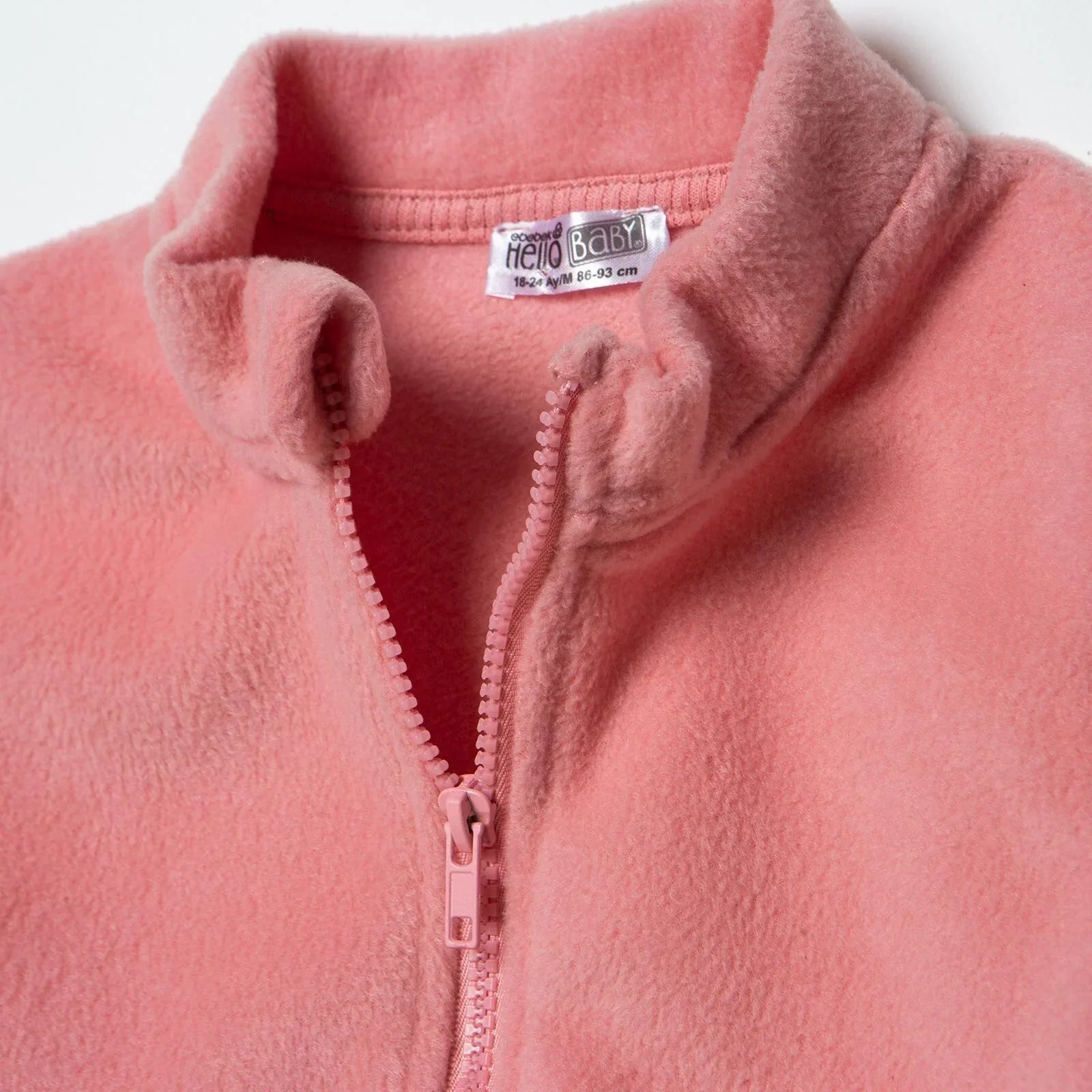 Baby Girl Fleece Waistcoat High Neck - Light Rose